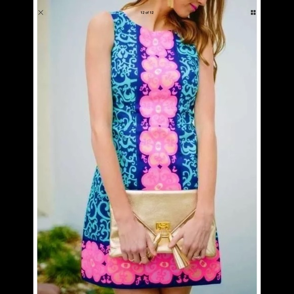 Lilly Pulitzer Delia Navy Fountain Hopping Shift - Picture 6 of 10